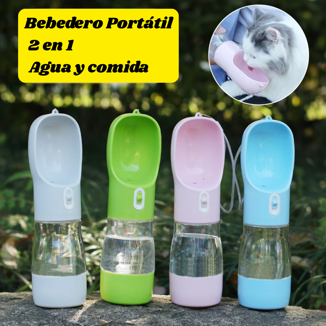 🐶 Bebedero Portátil para Perros 2 en 1 – Agua y Comida Siempre a Mano 🐾